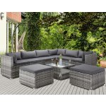 FurniGO Sedací souprava XXL šedá – Zboží Dáma