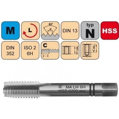NÁSTROJE CZ Sadový závitník M24x3 II LH ISO2 HSS DIN 352 LEVÝ - 0200L - CZZ0200L-M24-II-ISO2 – Zboží Mobilmania