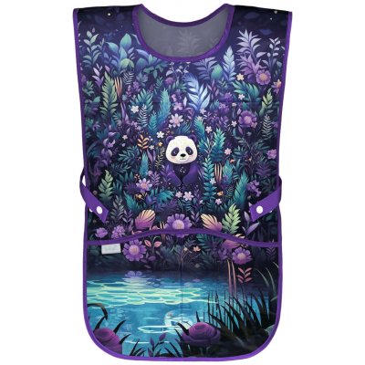BAAGL JUNGLE PANDA Dětská zástěra fialová UNI – Sleviste.cz
