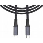 Fixed FIXDBP-CC2-GR Dlouhý nabíjecí a datový opletený FIXED s konektory USB-C/USB-C, PD 3.1, USB4gen2 20Gbps, 4K60Hz, 240W, 2m, šedý – Zboží Živě