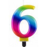 GoDan Svíčka dortová číslo 6 GALAXY barevná 8cm – Sleviste.cz