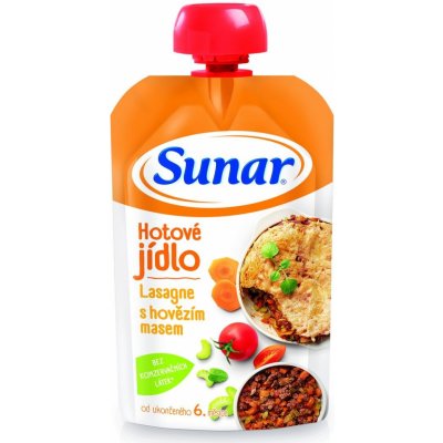 Sunar příkrm Lasagne s hovězím masem 6m+120 g – Hledejceny.cz