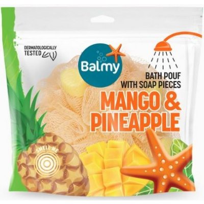 Balmy Koupelnová houba s kousky mangovo-ananasového mýdla 23 g – Zboží Mobilmania