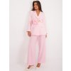 Dámské sako Italy Moda Světle růžové sako s páskem a květinou dhj-ma-18973.30-light pink