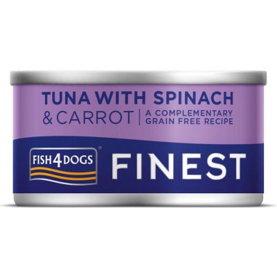 Fish4dogs Finest tuňák s mrkví a špenátem 85 g