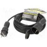 KEL W-99164 Prodlužovací síťový kabel; 3x1,5mm2; Zásuvky: 1; guma; černá; 10m – Zboží Mobilmania