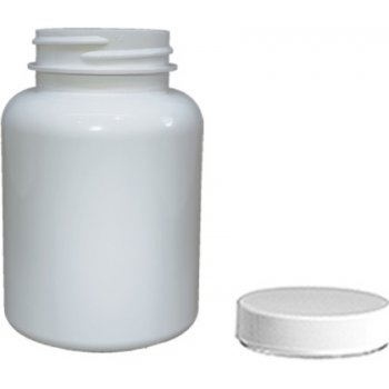 Pilulka Plastová lahvička, lékovka bílá s bílým uzávěrem 300 ml