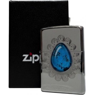 Zippo chrom pol. col/grav."Turquoise Broch – Hledejceny.cz