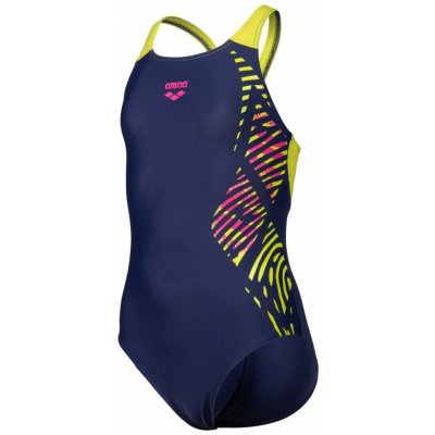 Arena Girl´s Vortex Swimsuit V Back dívčí plavky žluto modré-fialová – Sleviste.cz
