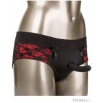 Scandal kalhotky s otevřeným rozkrokem/univerzální harnes + dildo – Zboží Mobilmania