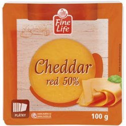 Fine Life Cheddar Red 50% plátky 100 g