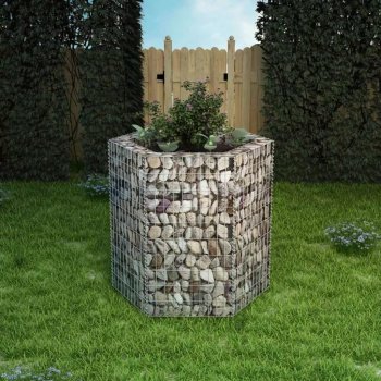 zahradaXL Šestihranný gabionový truhlík 100x90x100 cm