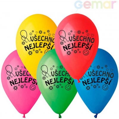 GEMAR Balónek nafukovací 26 cm potisk VŠECHNO NEJLEPŠÍ různé – Zboží Mobilmania