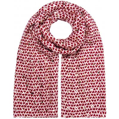 Biju lehký šál se srdíčky červený 7200805-3 JY5115-13 – Zboží Mobilmania