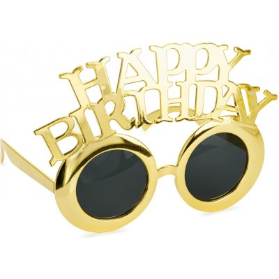 PartyDecoZlaté brýle narozeniny - Happy Birthday – Sleviste.cz