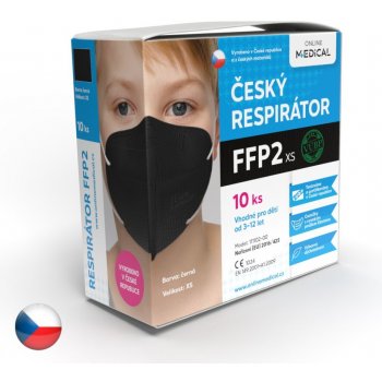 Dama Trade respirátor FFP2 vhodný pro děti černý 10 ks