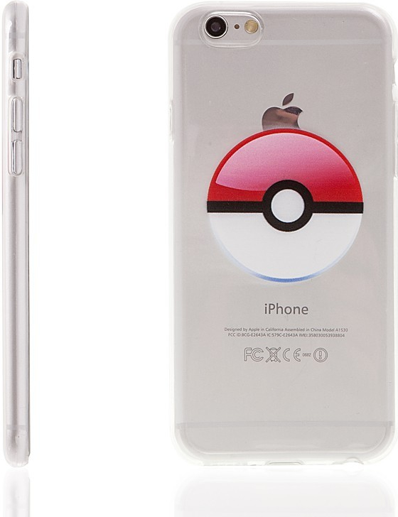 Pouzdro AppleMix Apple iPhone 6 Plus / 6S Plus gumové - Pokemon Go / Pokeball - modré