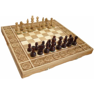 Dřevěné šachy rubínové hranaté – Zboží Živě