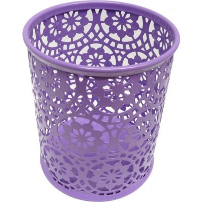 Drátěný stojánek na tužky kulatý, ornament - fialový – Hledejceny.cz