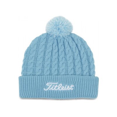 Titleist Cable Knit Pom Pom dámské Zimní golfová čepice Světle modrá – Hledejceny.cz