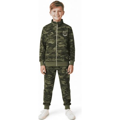 Maskáčová tepláková souprava tmavý maskáč s modrým nápisem – Hledejceny.cz