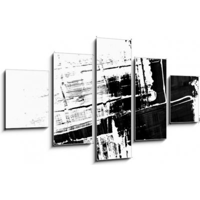 Obraz pětidílný 5D - 125 x 70 cm - An abstract paint splatter frame in black and white Abstraktní barvy postříkání rámu v černé a bílé – Zbozi.Blesk.cz