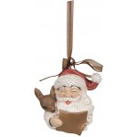 Clayre & Eef Závěsná vánoční dekorace Santa se srnečkem 9*5*9 cm – Hledejceny.cz