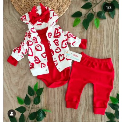 Baby 3dílný set pro miminka Bebe červený – Zboží Dáma Baby 3dílný set pro miminka Bebe červený – Zboží Dáma