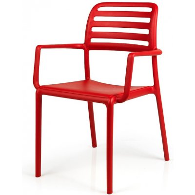 Nardi Costa červená plastová zahradní židle s područkami – Zboží Mobilmania