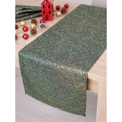MKLuzkoviny.cz Vánoční běhoun Štědrovečerní zeleň 40 x 180 cm – Sleviste.cz