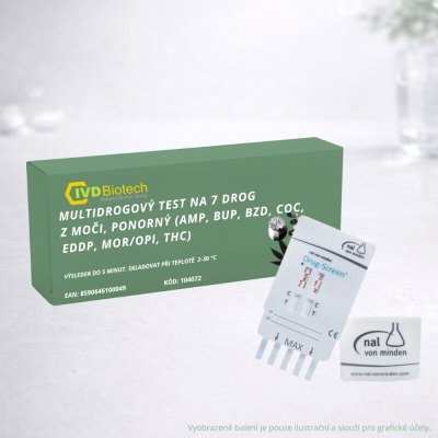 Nal Von Minden 7v1 Multidrogový test (AMP, BUP, BZD, COC, EDDP, MOR/OPI, THC) Rychlý panelový test z moči 1 ks – Zboží Dáma