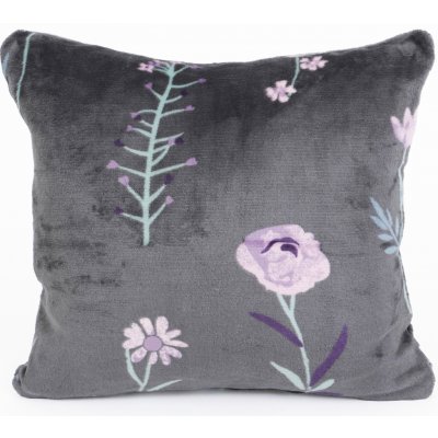 MKLuzkoviny.cz mikroplyš Exclusive Vlčí máky tmavě šedé 40 x 40 cm – Zbozi.Blesk.cz