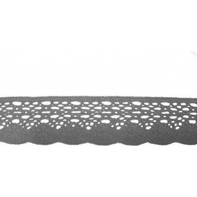 Bavlněná paličkovaná krajka 2079/37mm šedá/5m – Hledejceny.cz