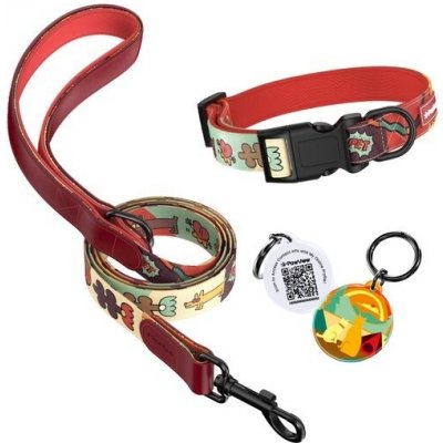 PawView Sada personalizovaného vodítka a obojku pro psy ve stylu Sunrise – Hledejceny.cz