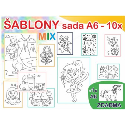 Radost v písku Sada šablon 11x A6 mix – Zboží Dáma