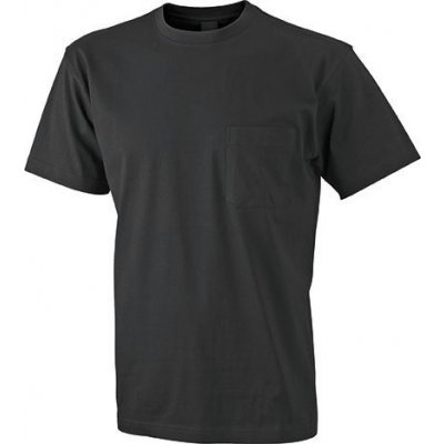James & Nicholson pánské tričko Round-T Pocket JN920 černá