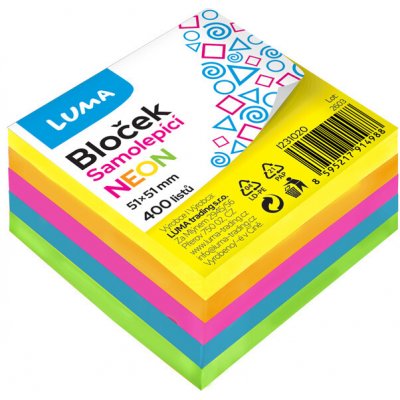 LUMA trading s.r.o. Bloček samolepící 51 x 51mm 400l NEON LUMA – Hledejceny.cz