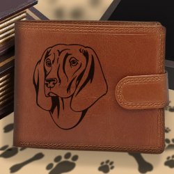 Pánská s motivem pro milovníky psů s obrázkem pejska Bavorský horský chrt 3 Pánská hnědá peněženka Enzo