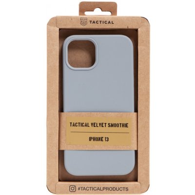 Pouzdro TACTICAL Velvet Smoothie Apple iPhone 13 - příjemné na dotek - silikonové - mlhavě šedé