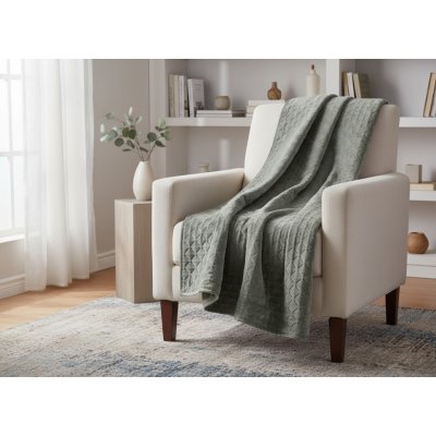 Mybesthome přehoz na křeslo DITA stříbrná 70 x 160 cm – Hledejceny.cz