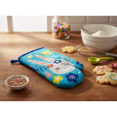 Kuchyňská bavlněná rukavice chňapka RABBIT FRIENDS 1 kus modrá 18x30 cm, 100% BAVLNA Essex – Sleviste.cz