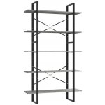 Nabytek XL Knihovna s 5 policemi betonově šedá 100x30x175 cm dřevotříska – Sleviste.cz