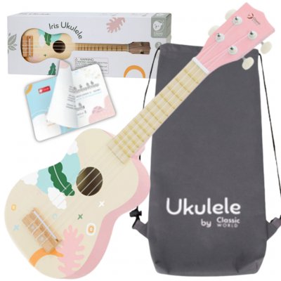 Classic World dřevěné ukulele kytara růžové – Zboží Mobilmania