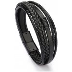 Amparo Miranda náramek Leather SL007 Black – Zboží Mobilmania