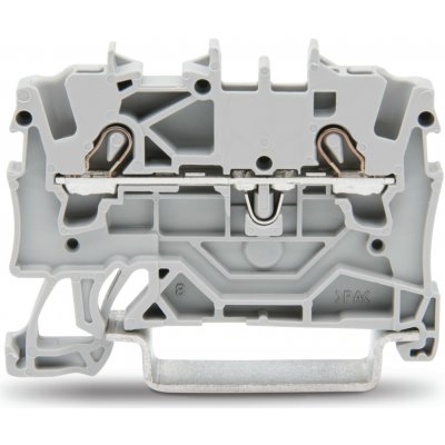 WAGO Svorka 2001-1201 2vodičová průchozí, boční a středový popis, na DIN lištu 35 × 15 a 35 × 7,5, Push-in CAGE CLAMP®, 1,50 mm², šedá 2001-1201 – Sleviste.cz