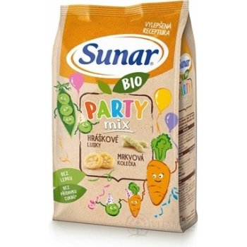 Sunar BIO Party mix hráškové a mrkvové dětské křupky 45 g