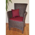 Ratanové křeslo Pluto hnědé polstr vínový – Zboží Dáma