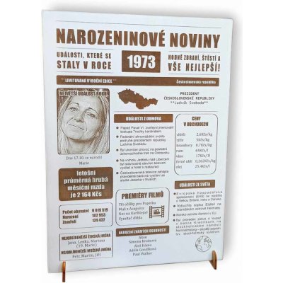 Narozeninové noviny z roku narození - Poštou – Zboží Dáma