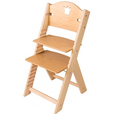 Sedees Rostoucí dětská židle s korunkou přírodní bez laku – Sleviste.cz