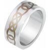 Prsteny Šperky eshop Matný ocelový prsten stříbrné šedý ornament z obrysů slz BB2.7